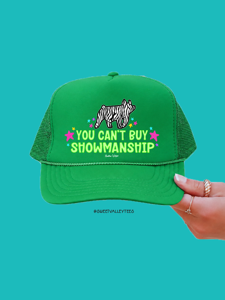 You Can't Buy Showmanship - Zebra Print - Trucker Hat