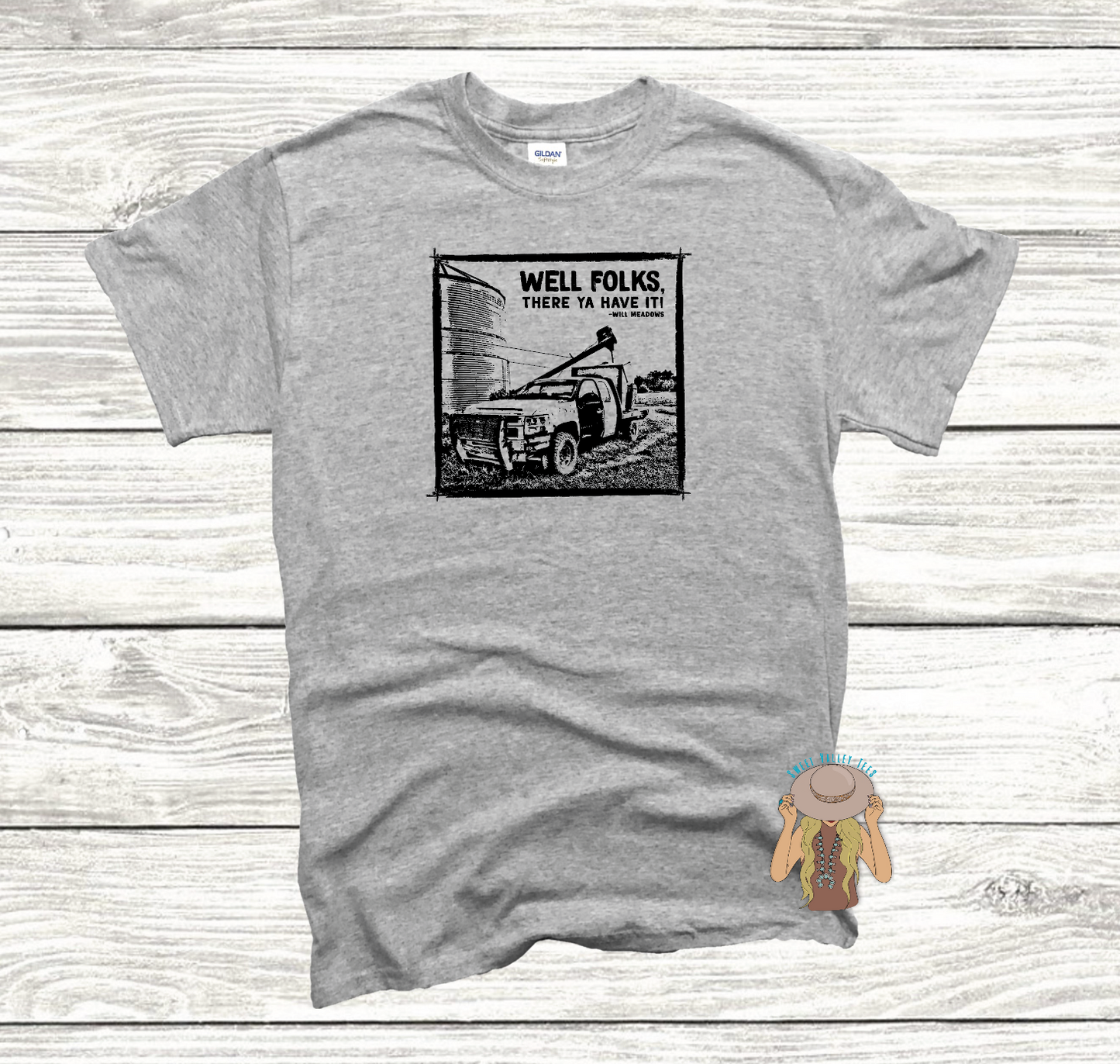 Well Folks! SVT x Will Meadows Tee - Heather Gray