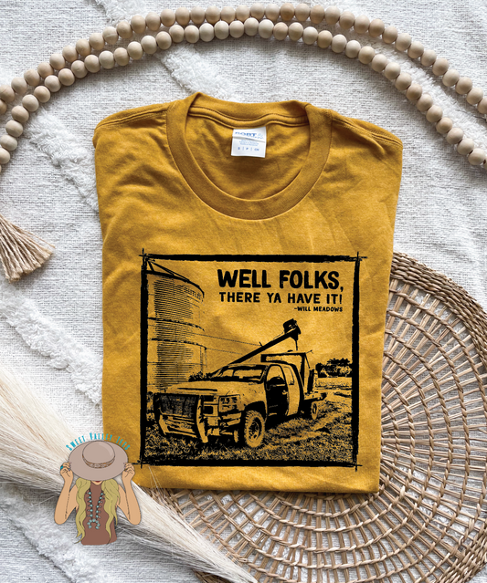 Well Folks! SVT x Will Meadows Tee - Heather Mustard