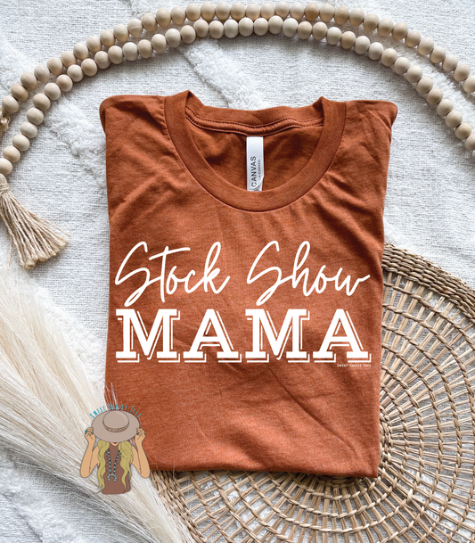 Stock Show Mama Tee - Heather Autumn