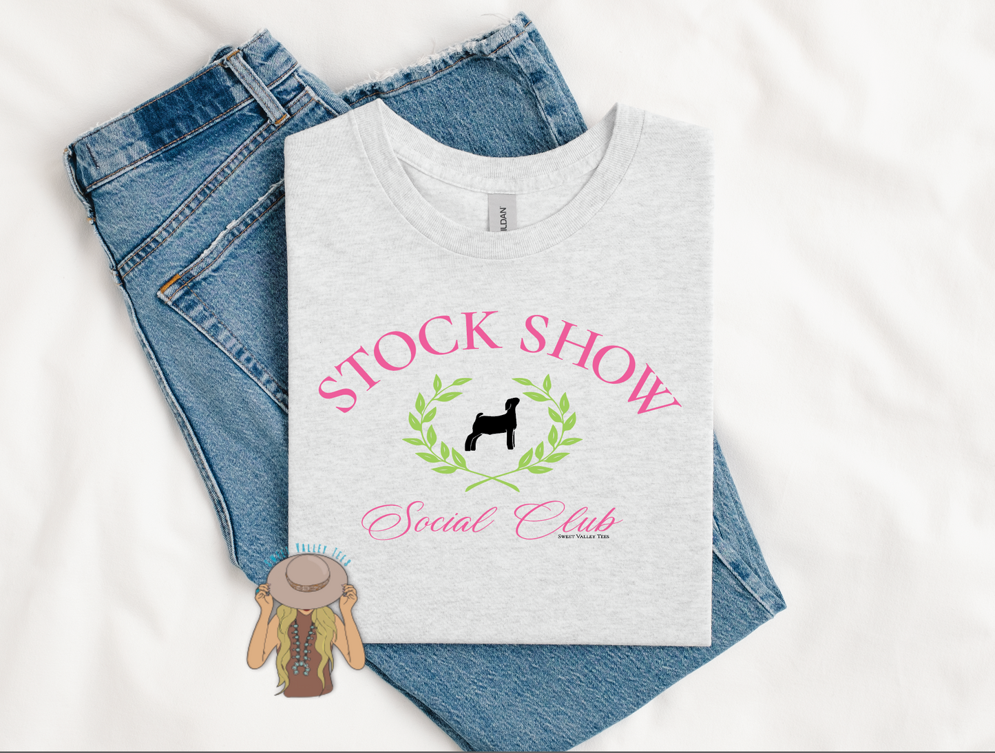 Stock Show Social Club Tee - Show Goat - Heather Ash