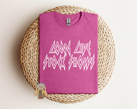 Long Live Stock Shows Tee - Heather Raspberry