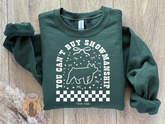 You Can't Buy Showmanship - Pig - Crewneck - Olive