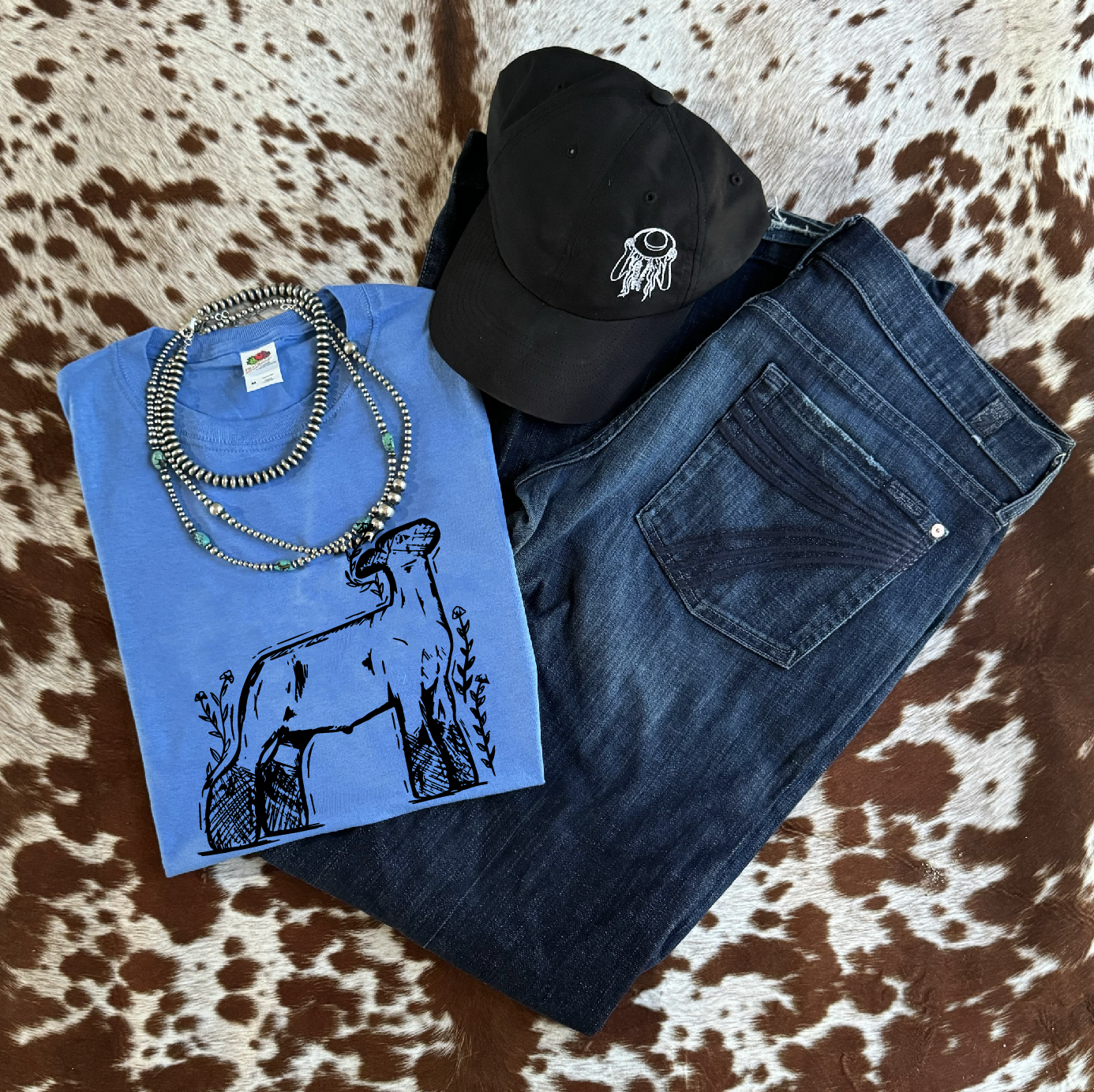 Sketch Lamb - Tee - Light Blue
