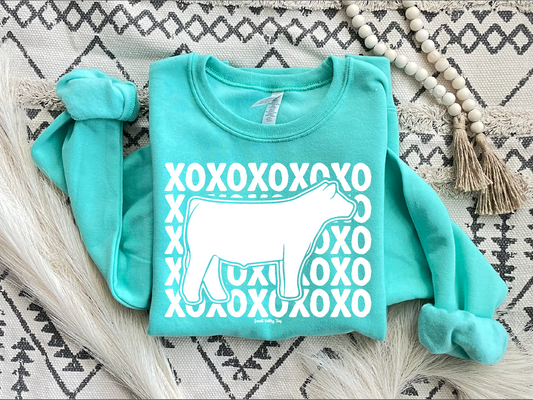 XOXO Crewneck - Cool Mint