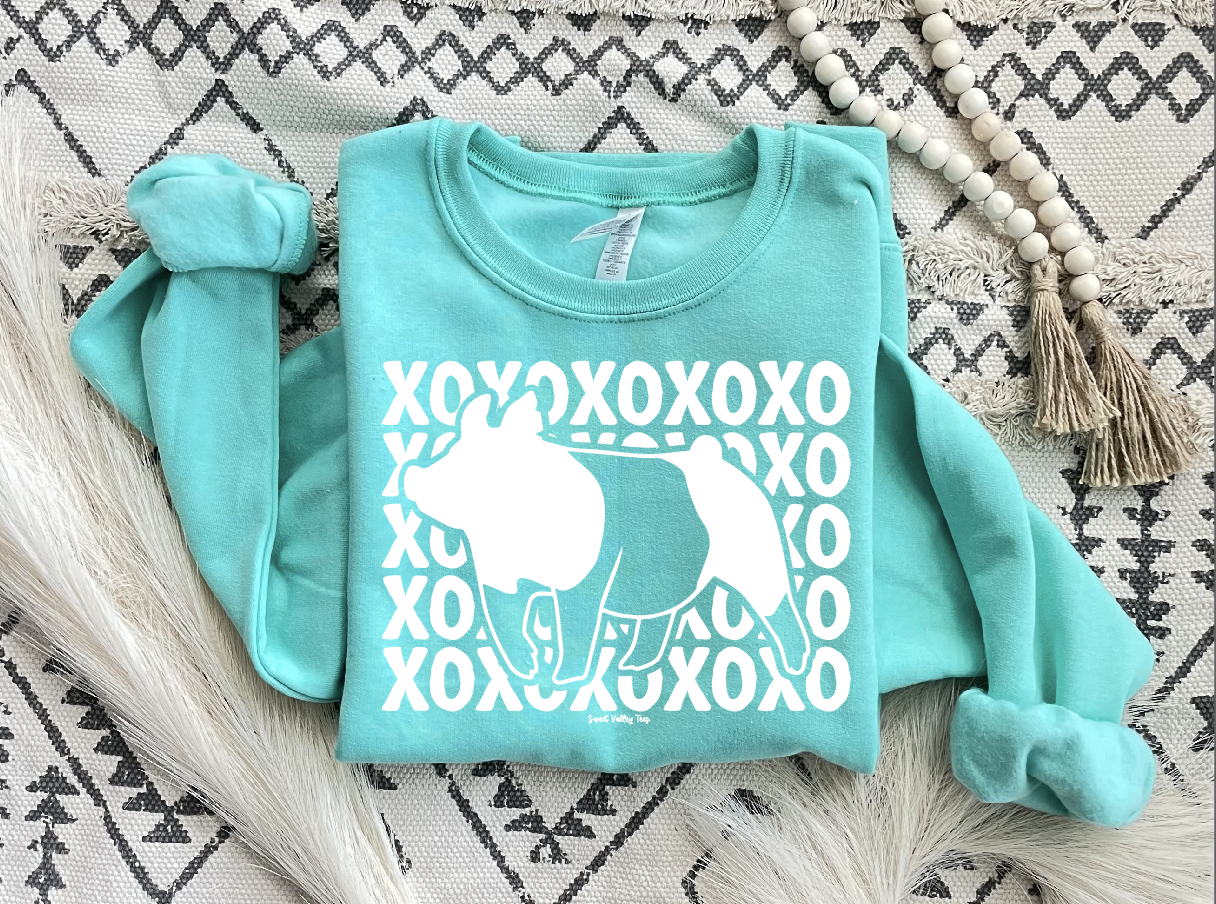 XOXO Crewneck - Cool Mint