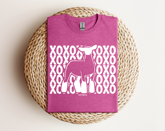 XOXO Tee - Heather Raspberry
