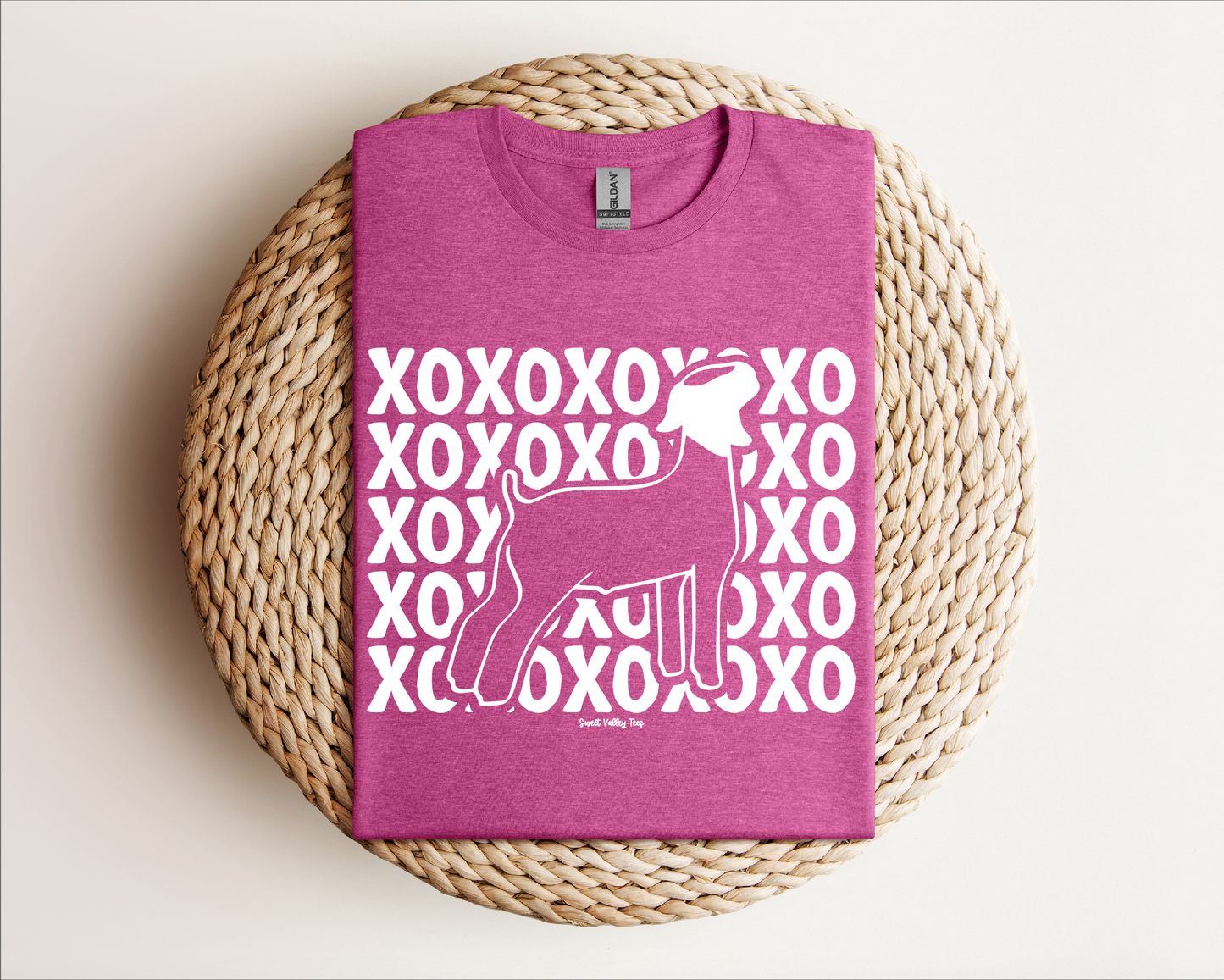 XOXO Tee - Heather Raspberry