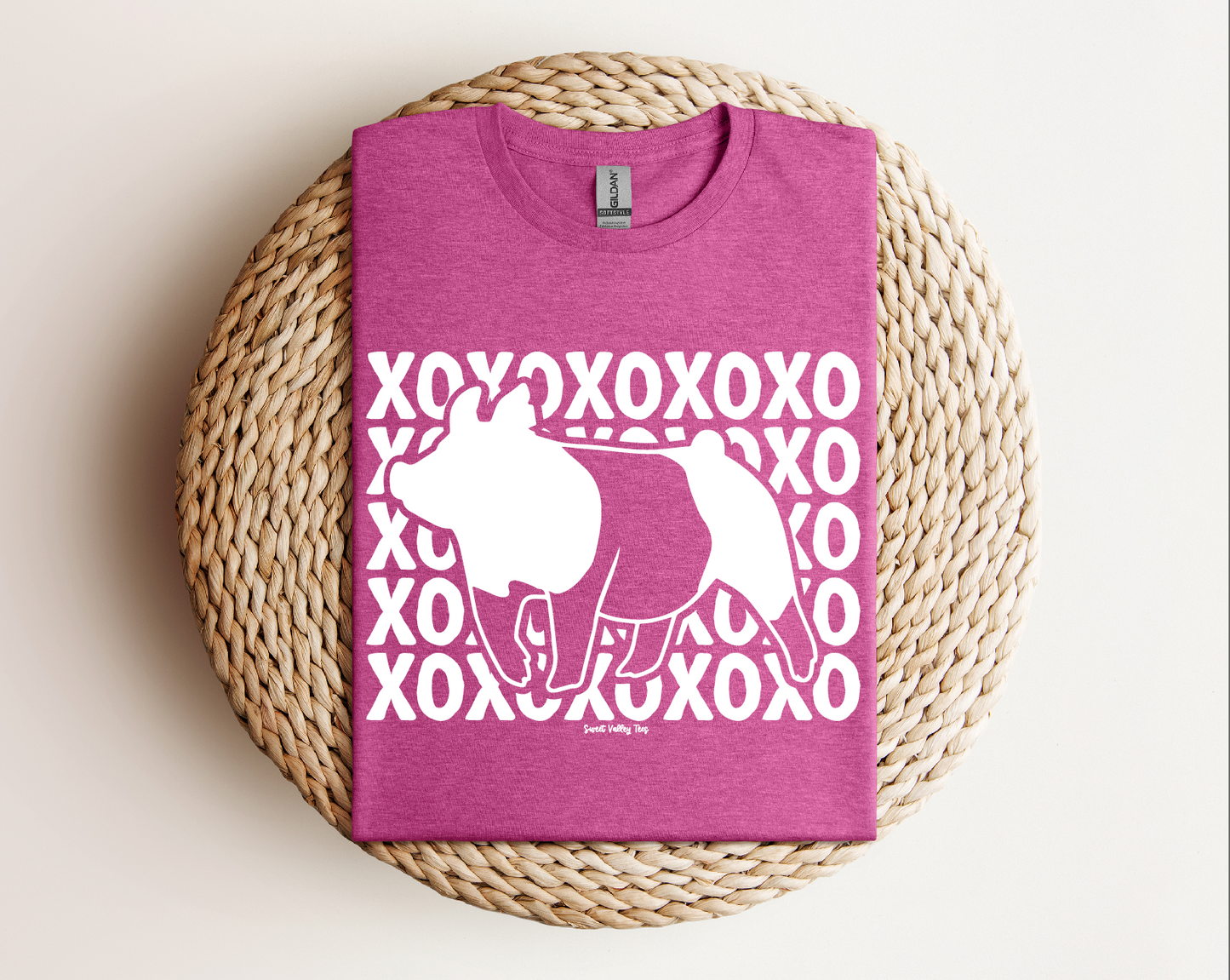 XOXO Tee - Heather Raspberry