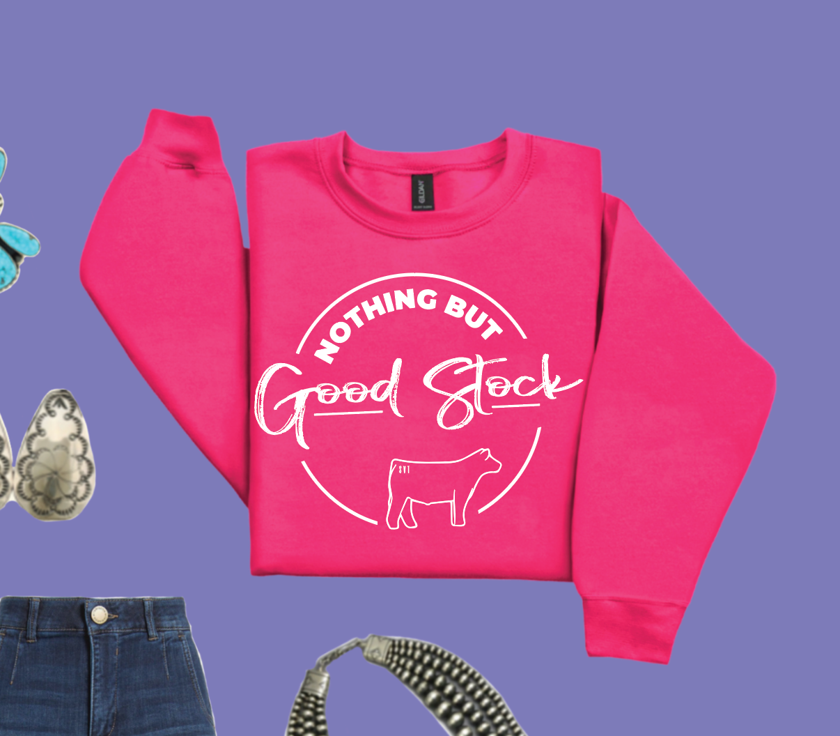 Nothing But Good Stock - Crewneck - Barbie Pink