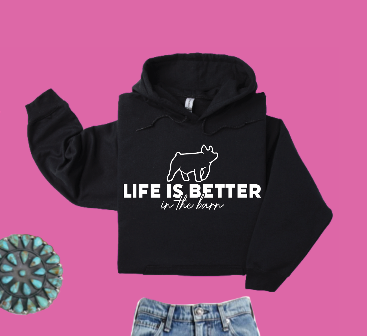 Life is Better in the Barn - Hoodie - Black