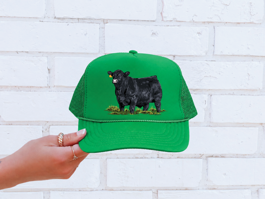 Angus Bull Trucker Hat - Green