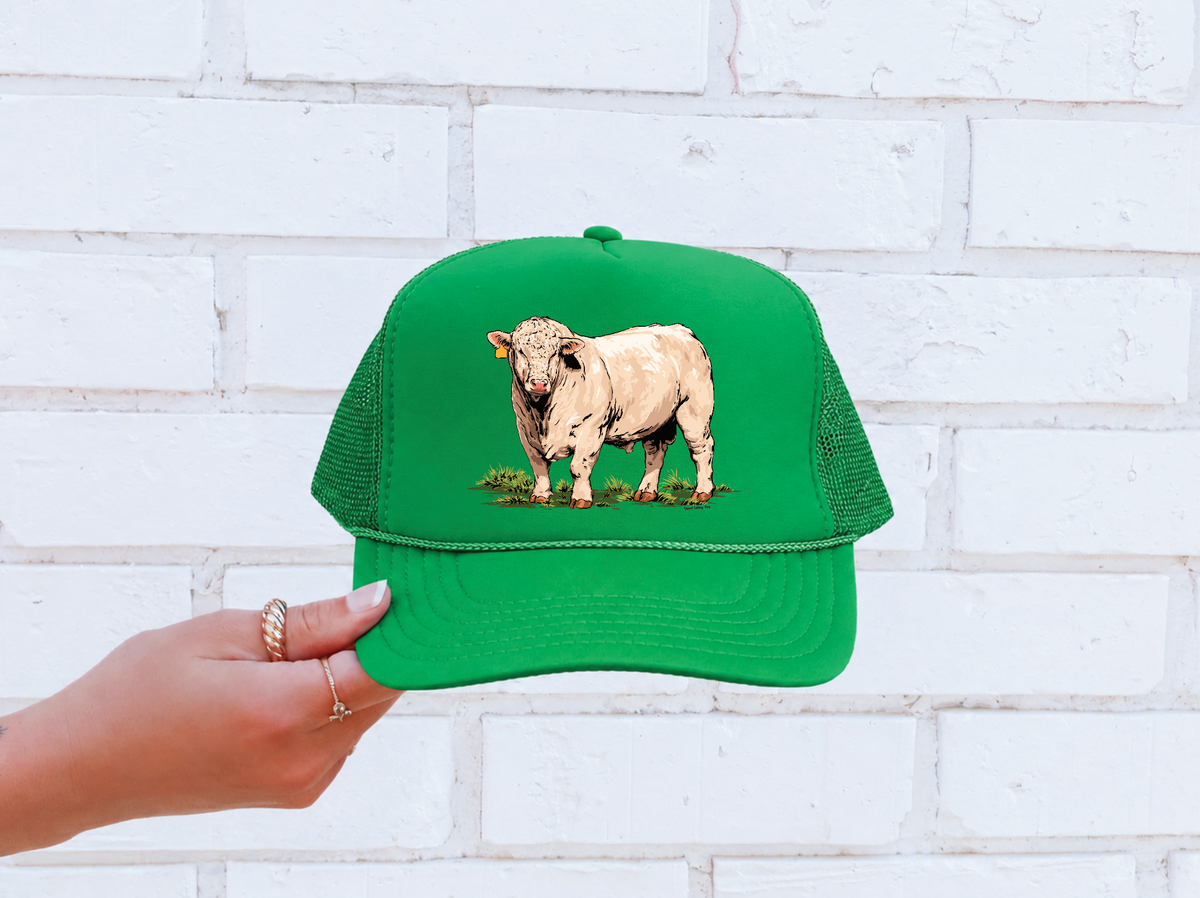 Charolais Bull Trucker Hat - Green