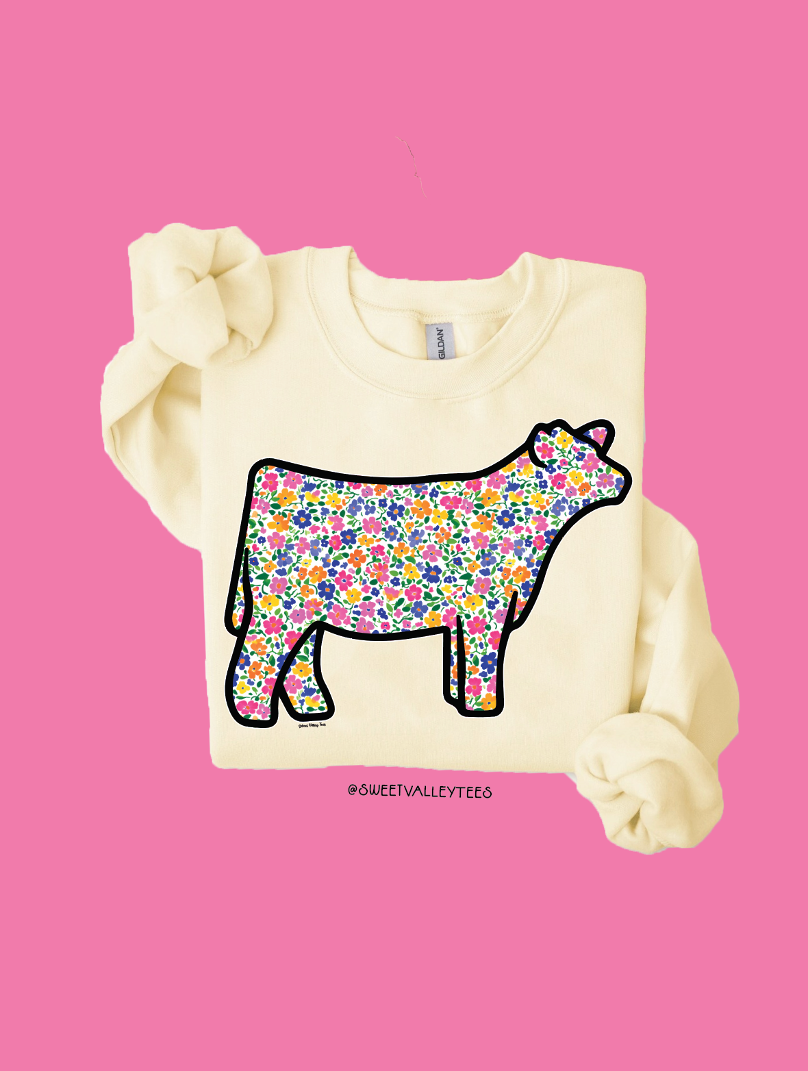 Summer Floral - Crewneck - Butter Yellow