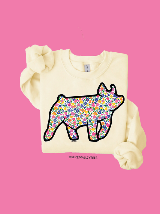 Summer Floral - Crewneck - Butter Yellow