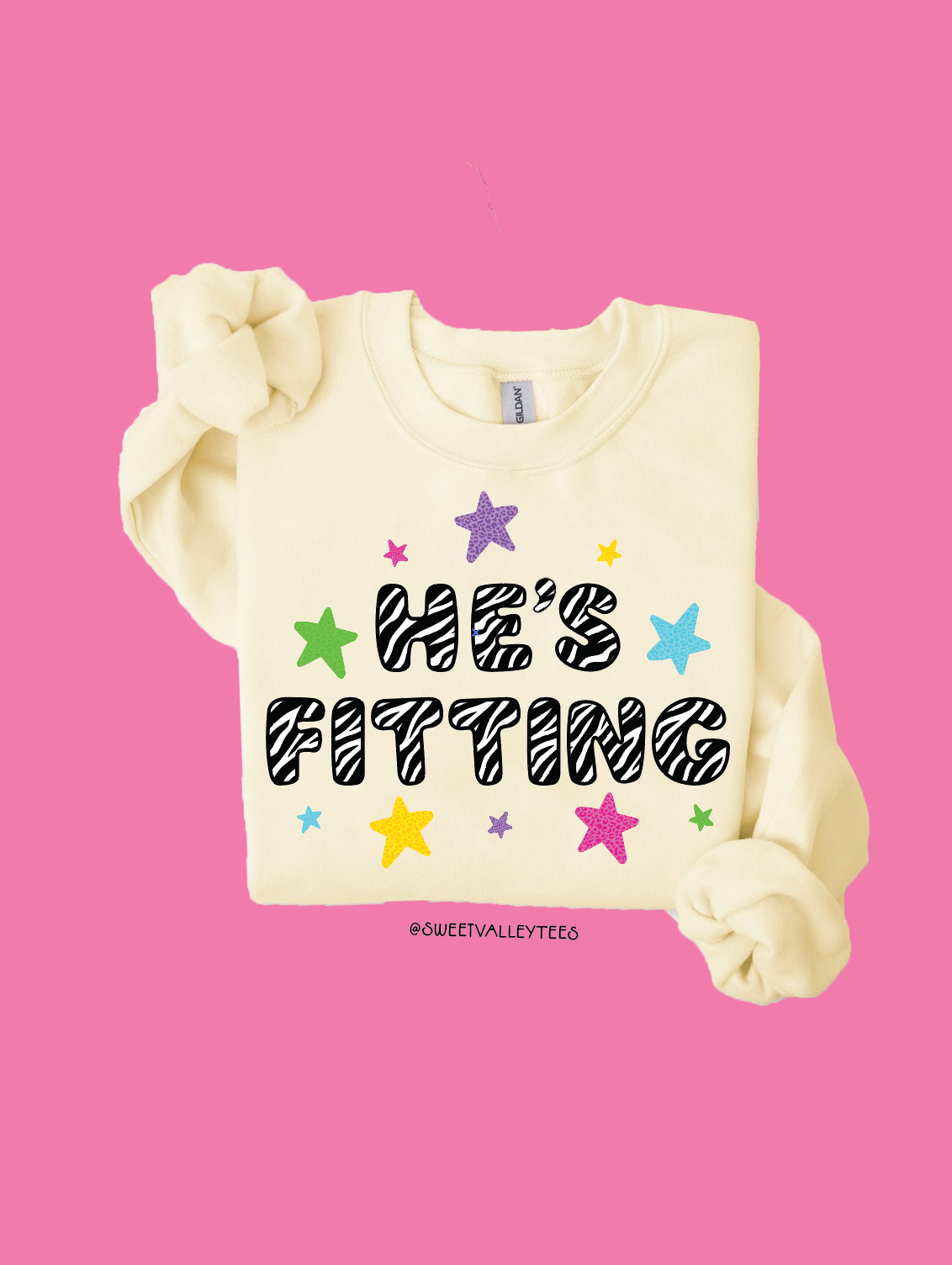 Zebra He's Fitting - Crewneck - Butter Yellow