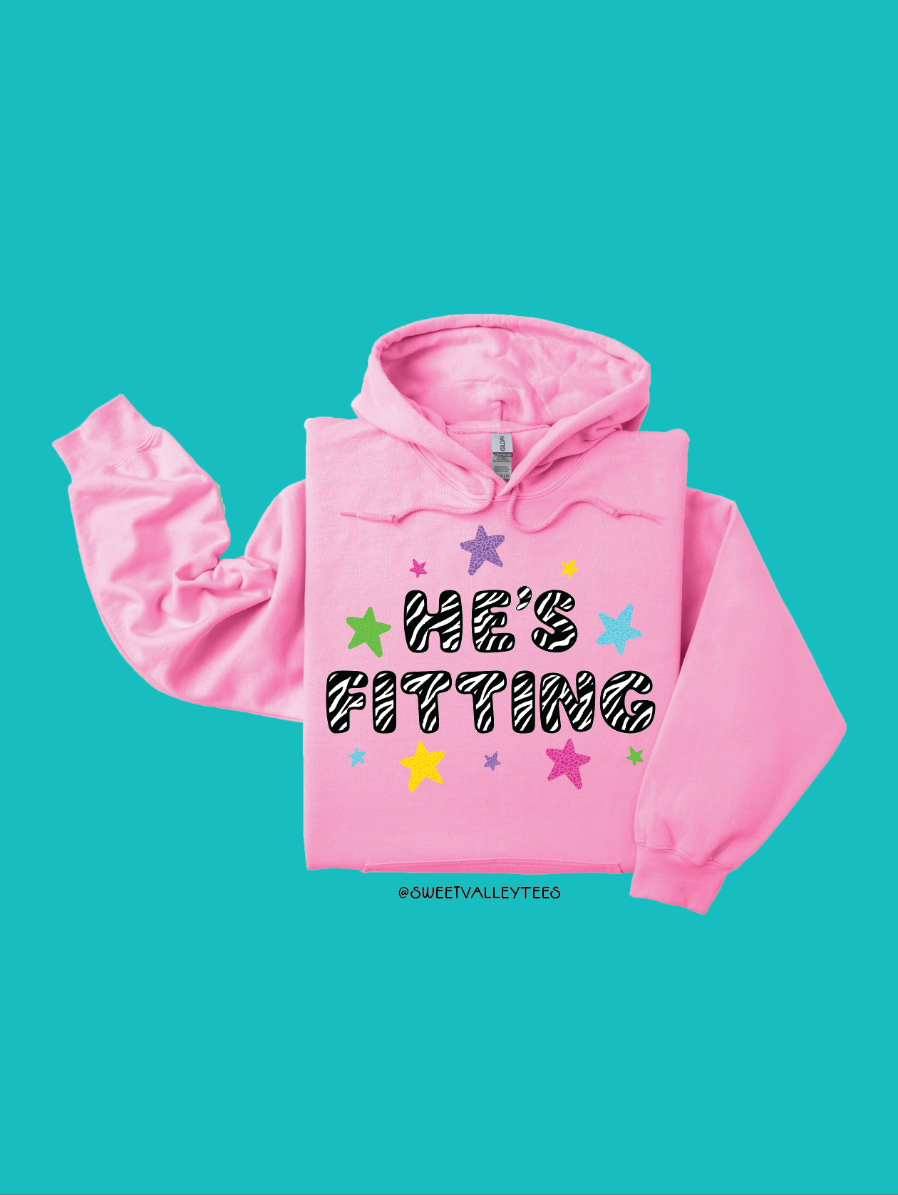 Zebra He's Fitting - Hoodie - Bubble Gum Pink