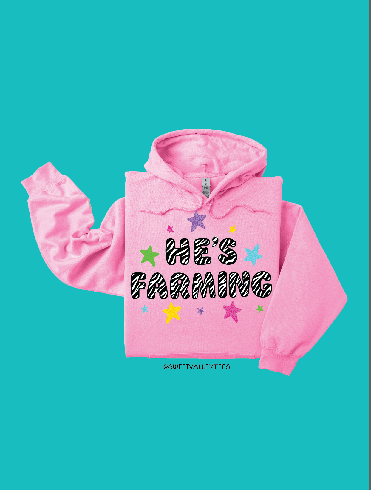 Zebra He's Fitting - Hoodie - Bubble Gum Pink