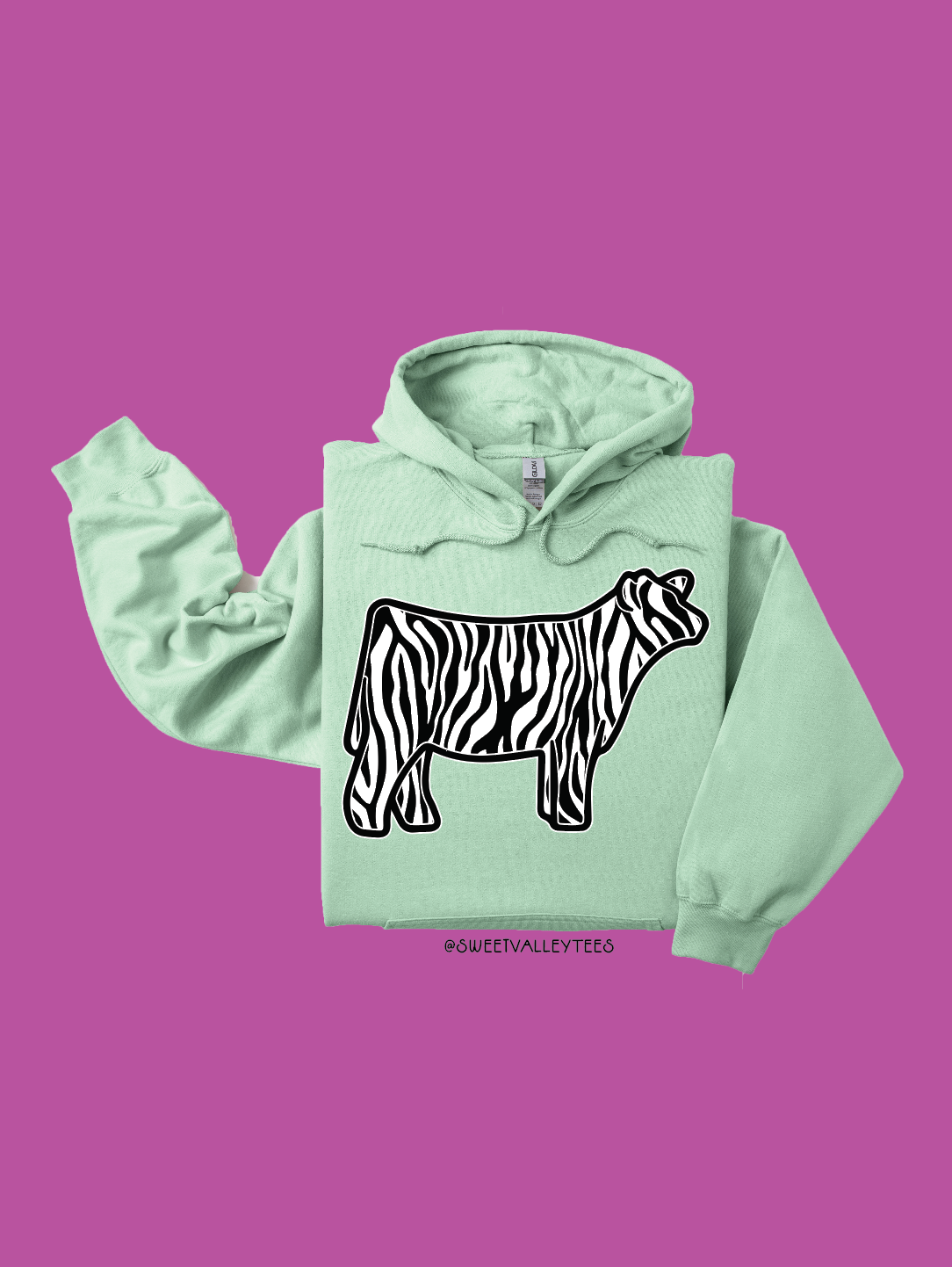Zebra - Hoodie - Mint Green