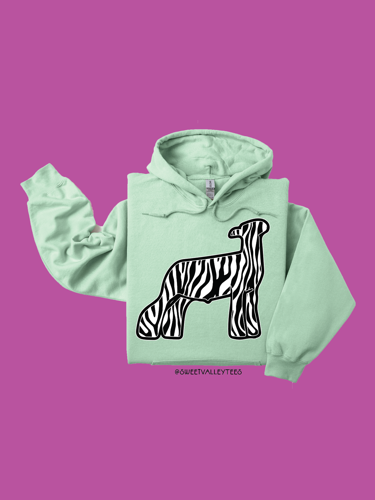 Zebra - Hoodie - Mint Green