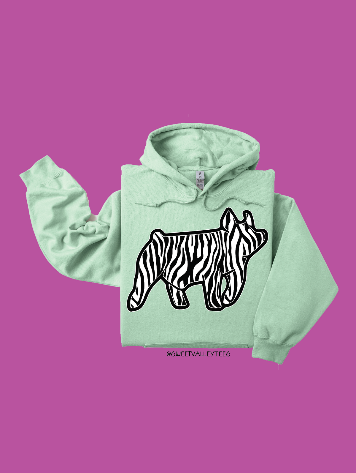 Zebra - Hoodie - Mint Green