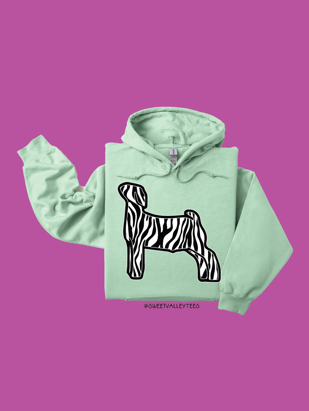 Zebra - Hoodie - Mint Green