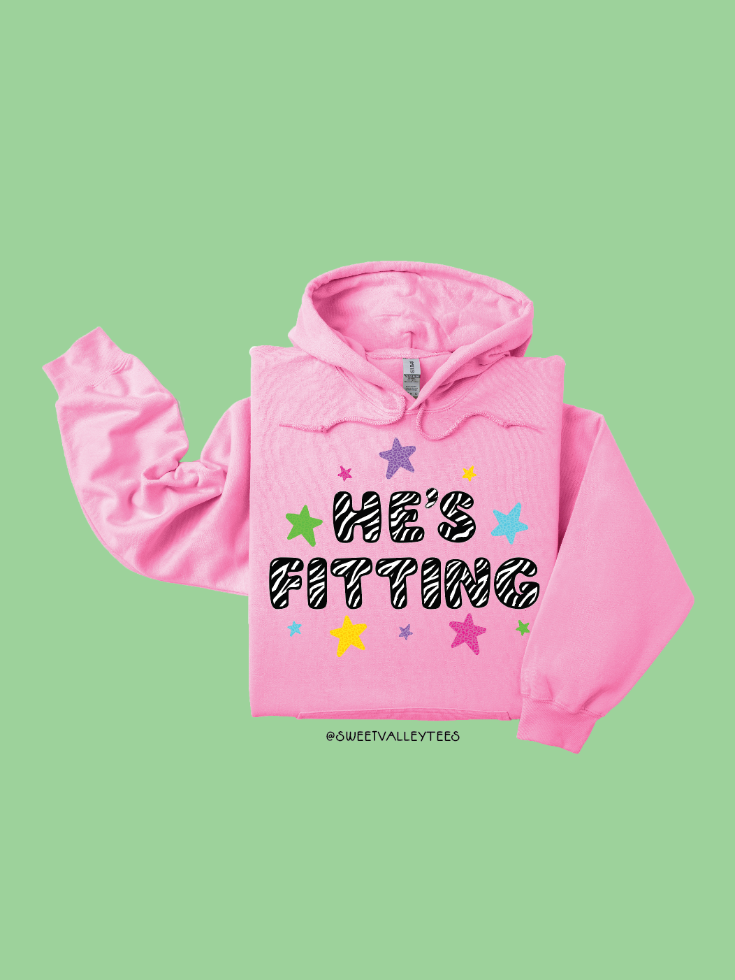 Zebra He's Fitting - Hoodie - Bubble Gum Pink