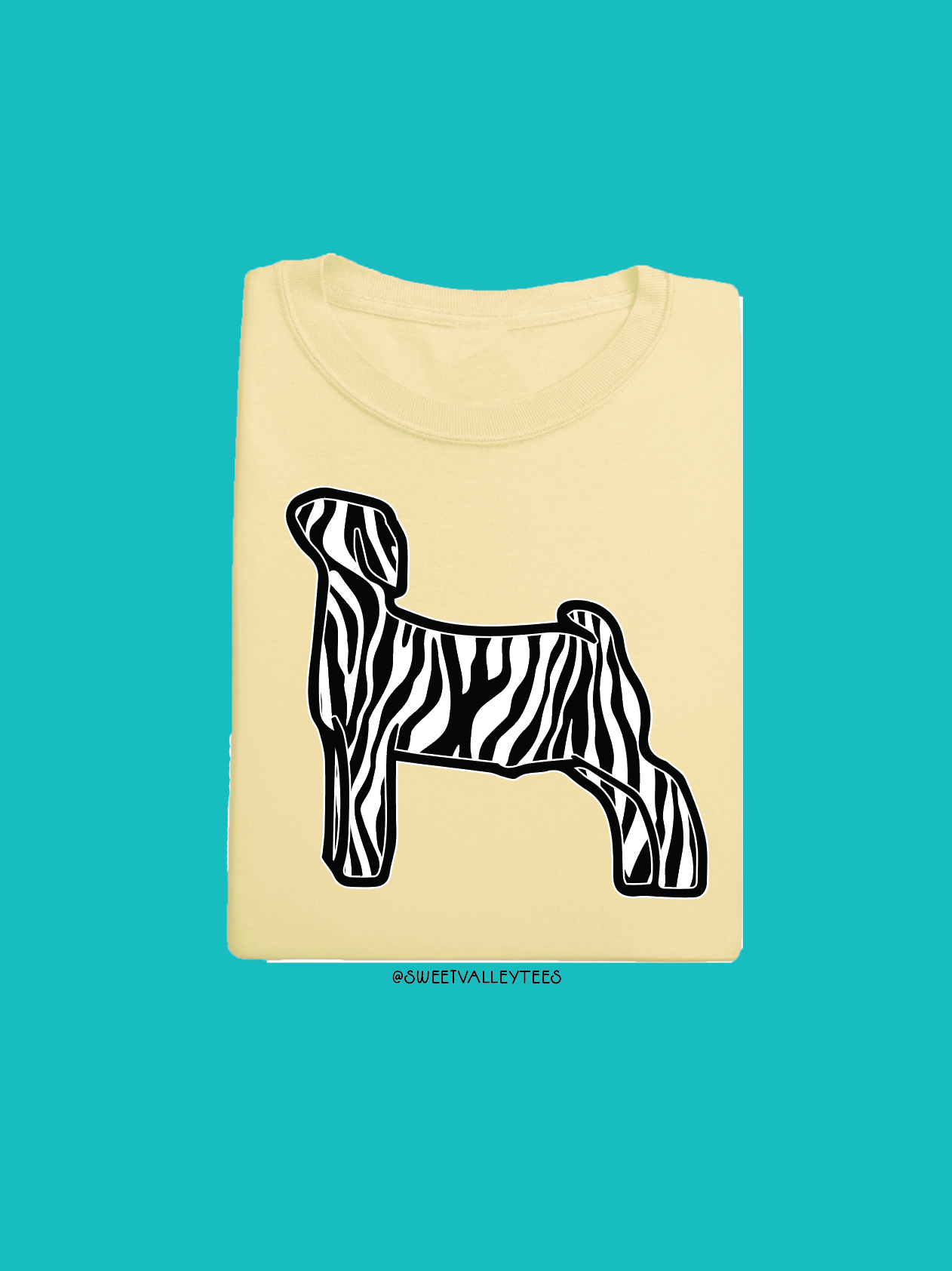 Zebra Print Tee - Butter Yellow