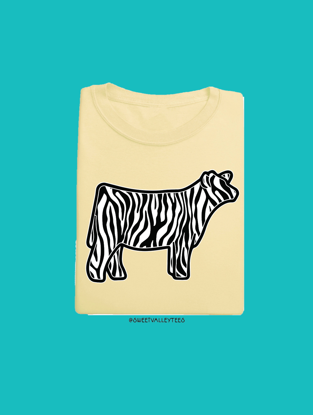 Zebra Print Tee - Butter Yellow