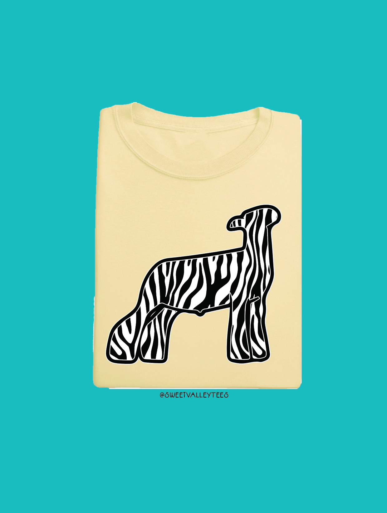 Zebra Print Tee - Butter Yellow