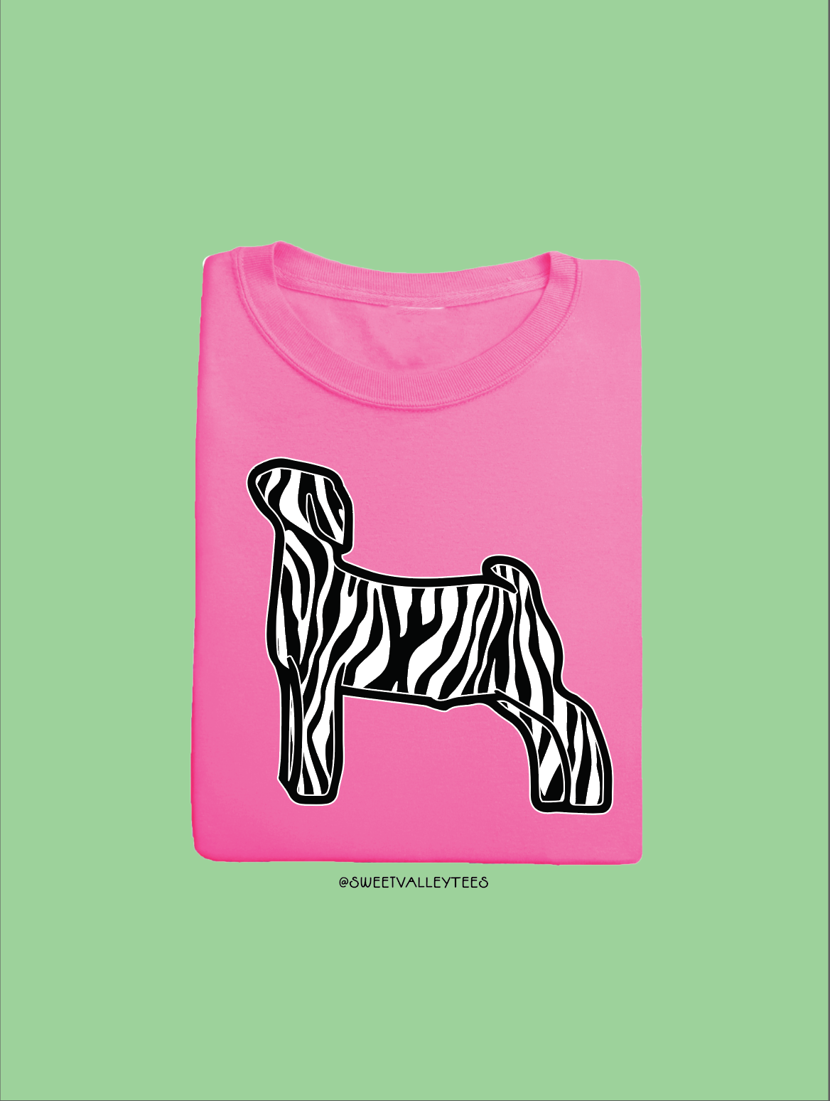Zebra Prink Tee - Neon Pink