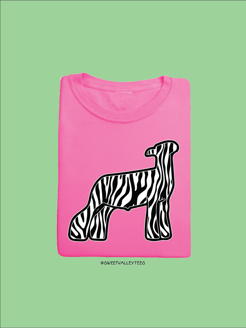 Zebra Prink Tee - Neon Pink