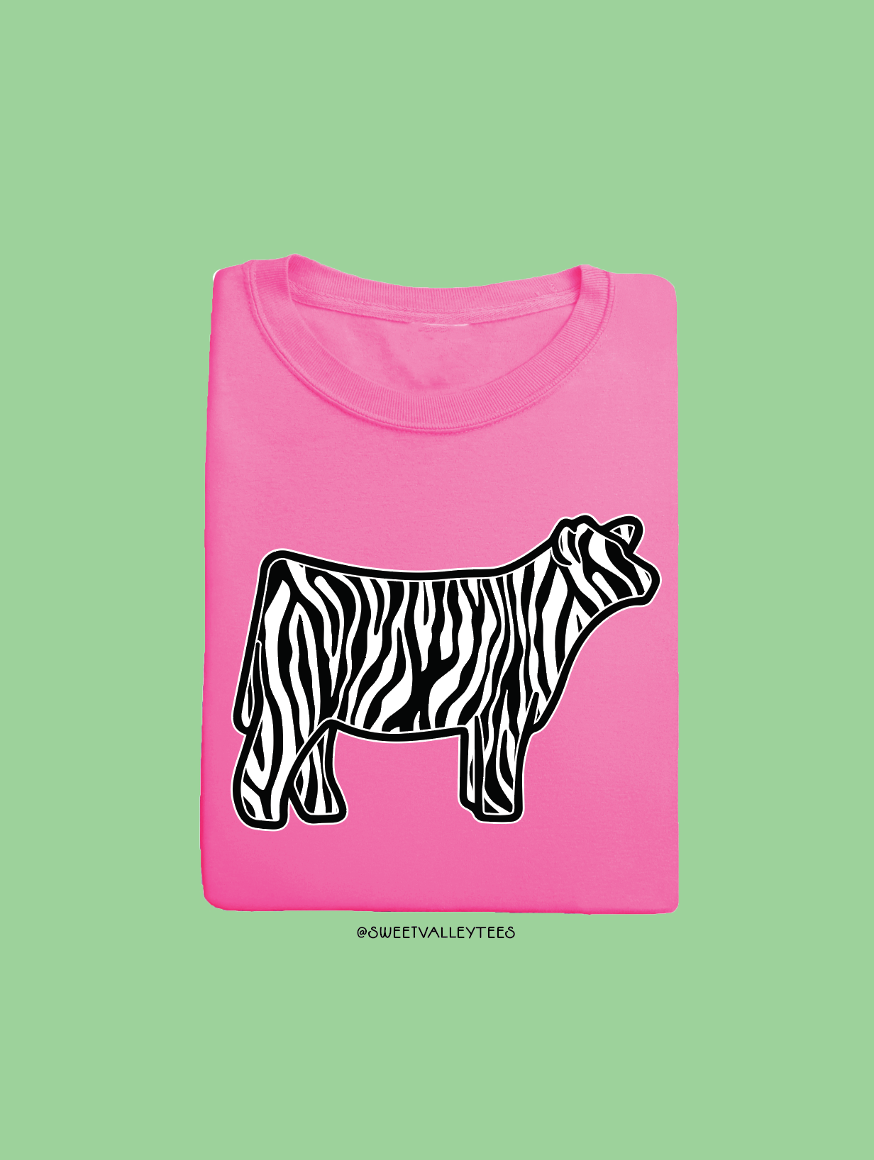 Zebra Prink Tee - Neon Pink