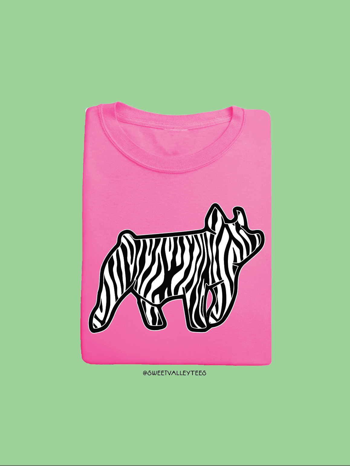 Zebra Prink Tee - Neon Pink