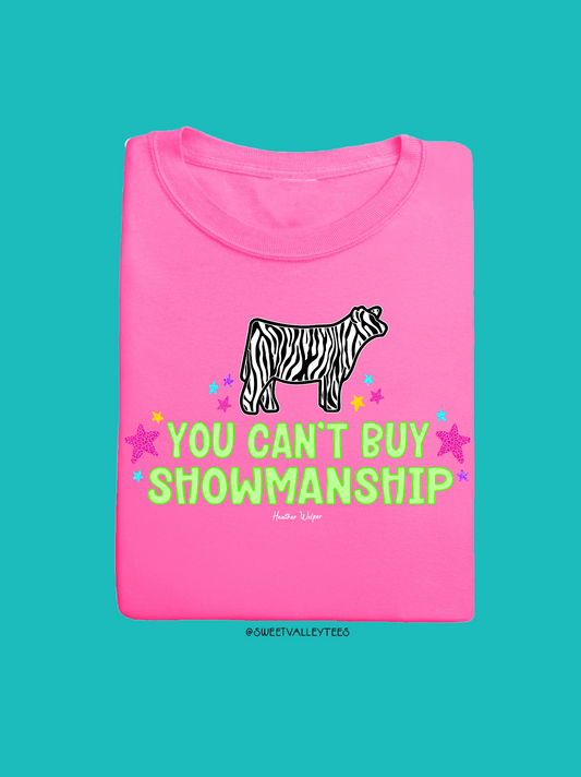 You Can't Buy Showmanship - Zebra Print - Neon Pink