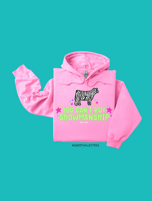 You Can't Buy Showmanship - Zebra Print - Bubble Gum Pink Hoodie