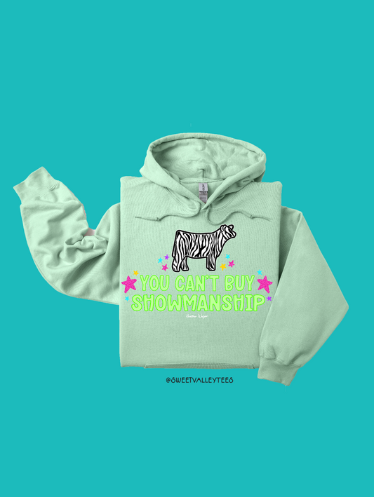 You Can't Buy Showmanship - Zebra Print - Hoodie - Mint Green