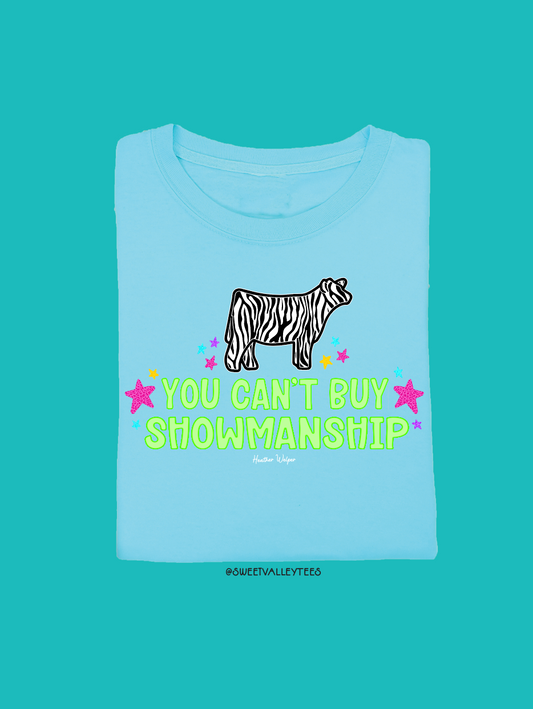 You Can't Buy Showmanship - Zebra Print - Aqua