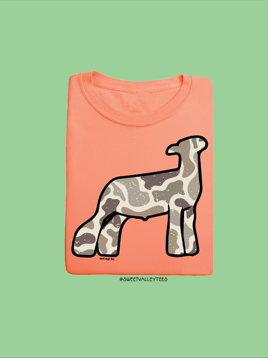 Camo Print Tee - Cantaloupe