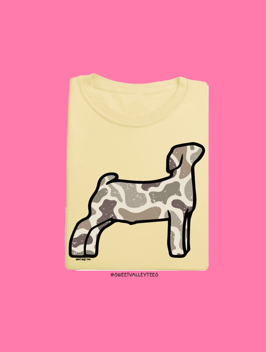 Camo Print Tee - Butter Yellow