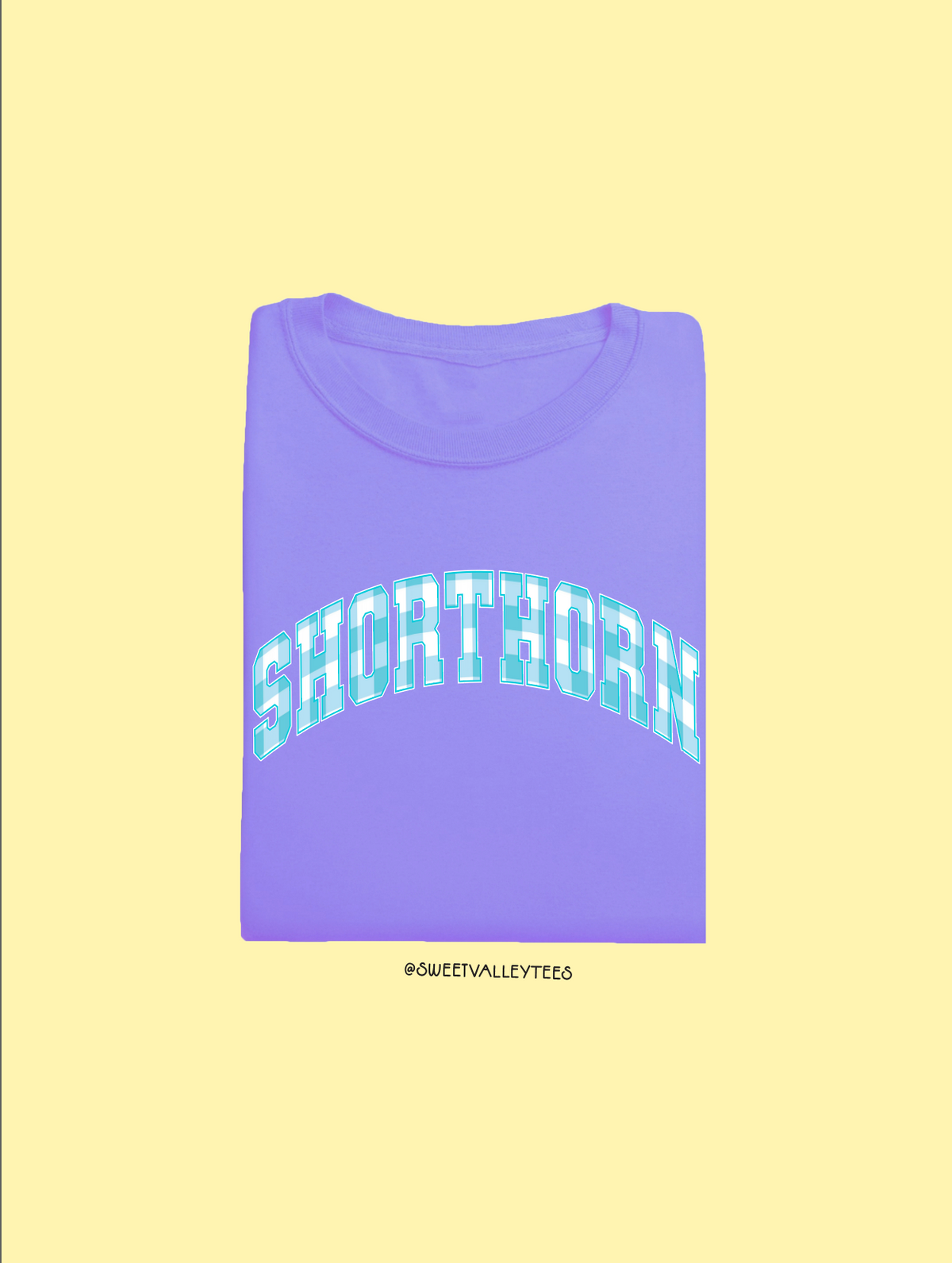 Cattle Breed Gingham Print Tee - Violet