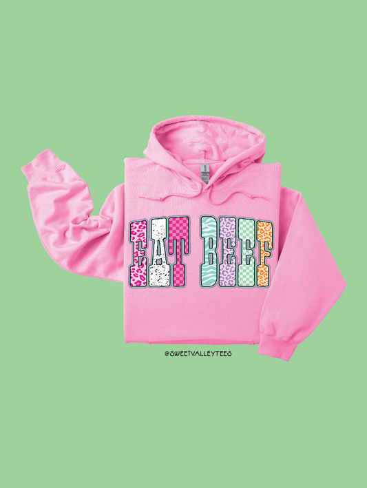 Eat Beef - Hoodie - Bubble Gum Pink