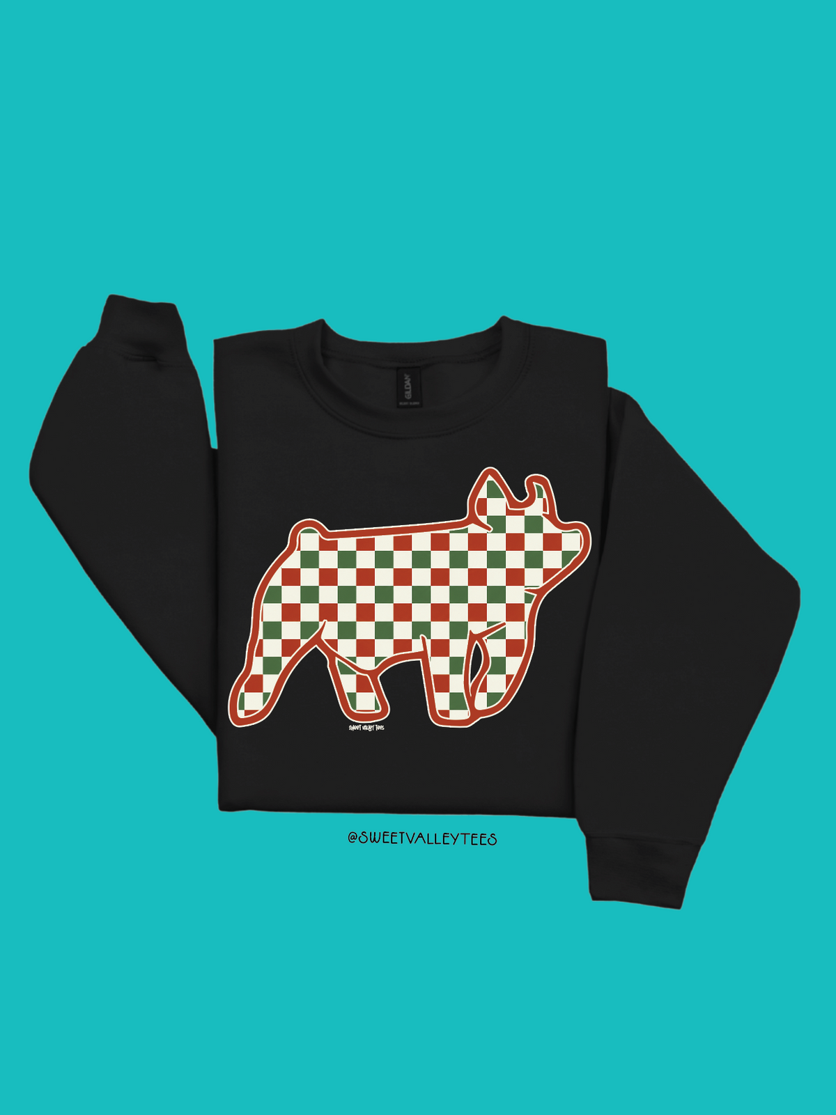 Christmas Checker - Crewneck - Black