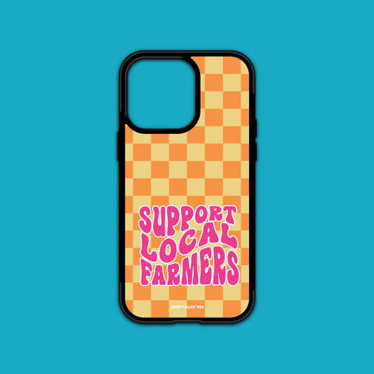 Checker Print Support Local Farmers iPhone Case