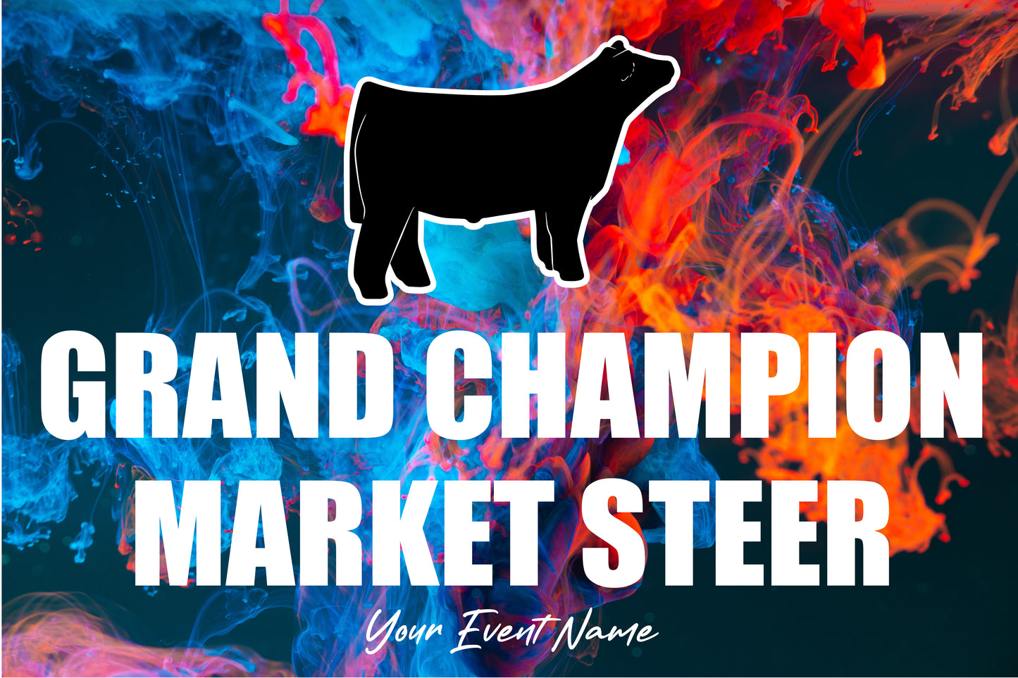 Grand + Reserve Champion Banner Set - Color Explosion - Market Steer