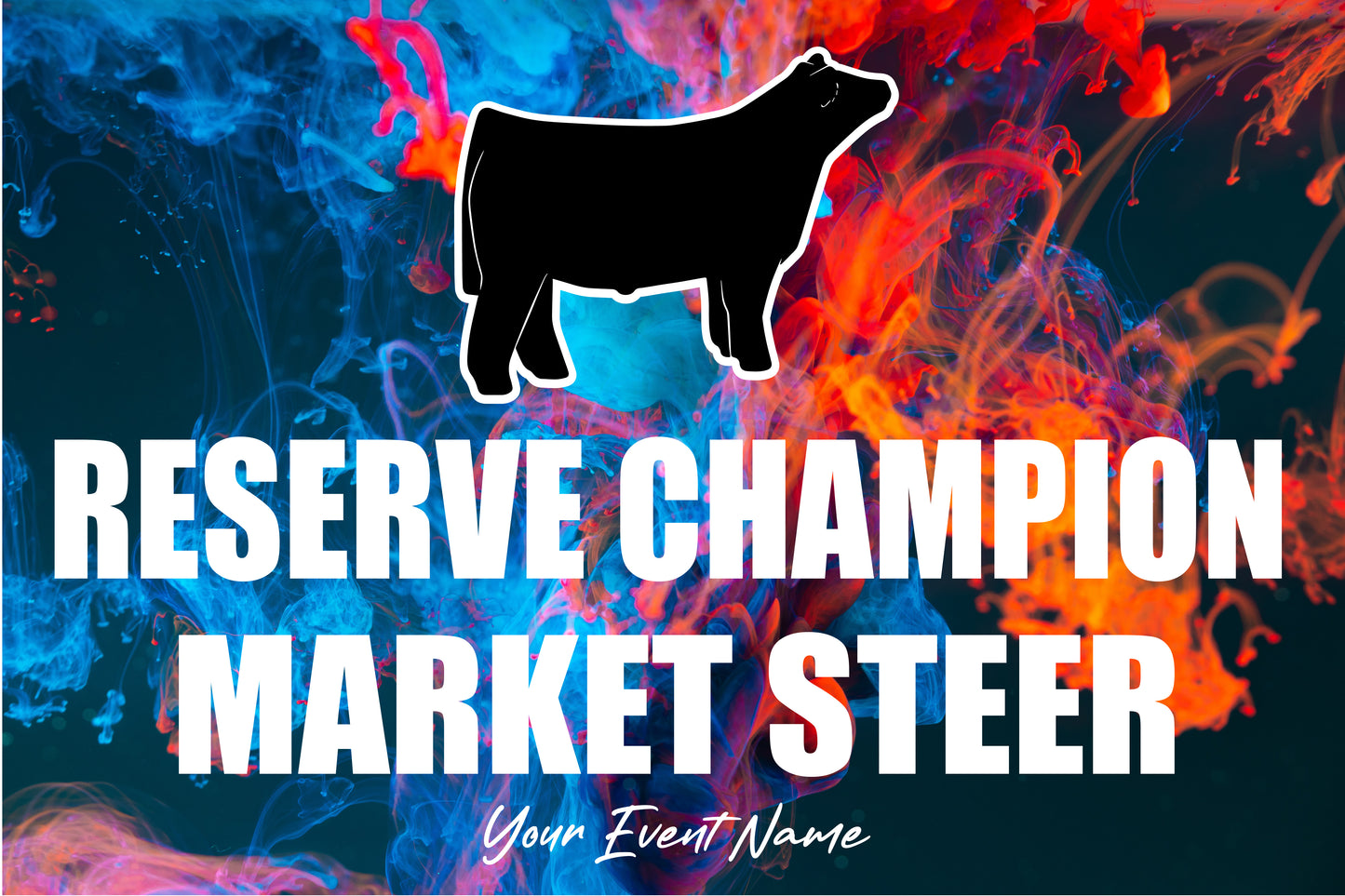 Grand + Reserve Champion Banner Set - Color Explosion - Market Steer