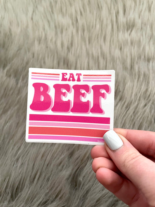 Retro Eat Beef Sticker