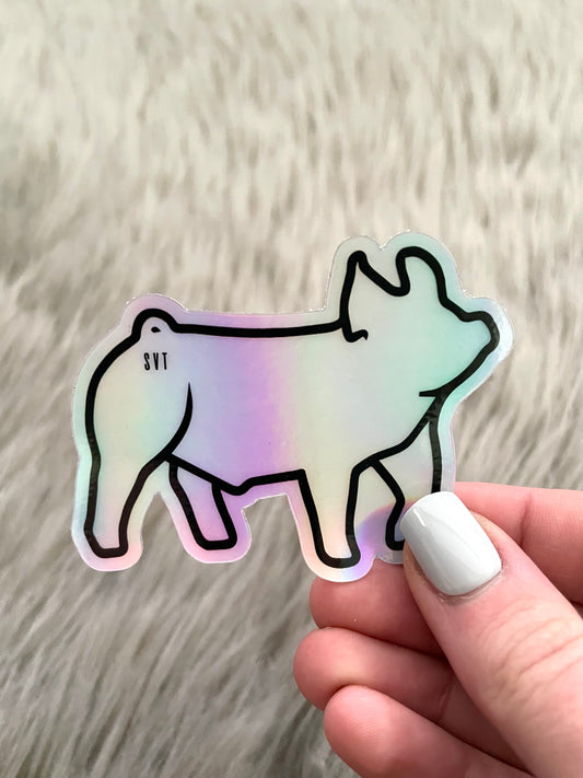 Holographic Pig Sticker
