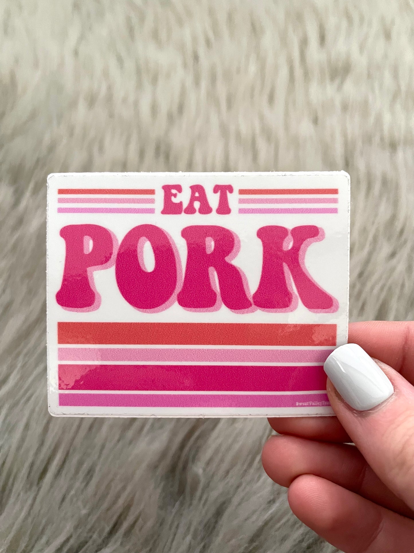 Retro Eat Pork Sticker