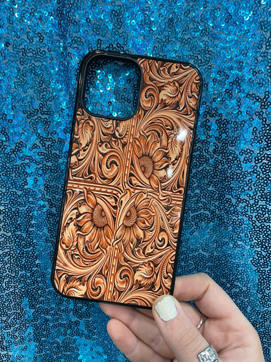 Tooled Leather Look Phone Case